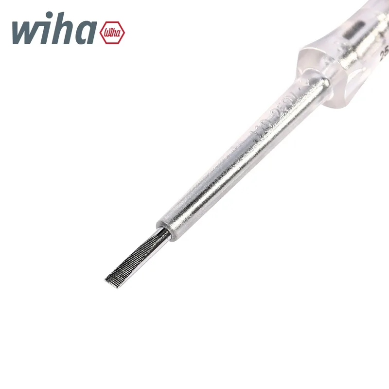 WIHA ไขควงวัดไฟ SoftFinish 110–250 โวลต์ หัวแบน ใสโปร่งแสง พร้อมคลิปแบบสวม รุ่น 255-1 - Image 2