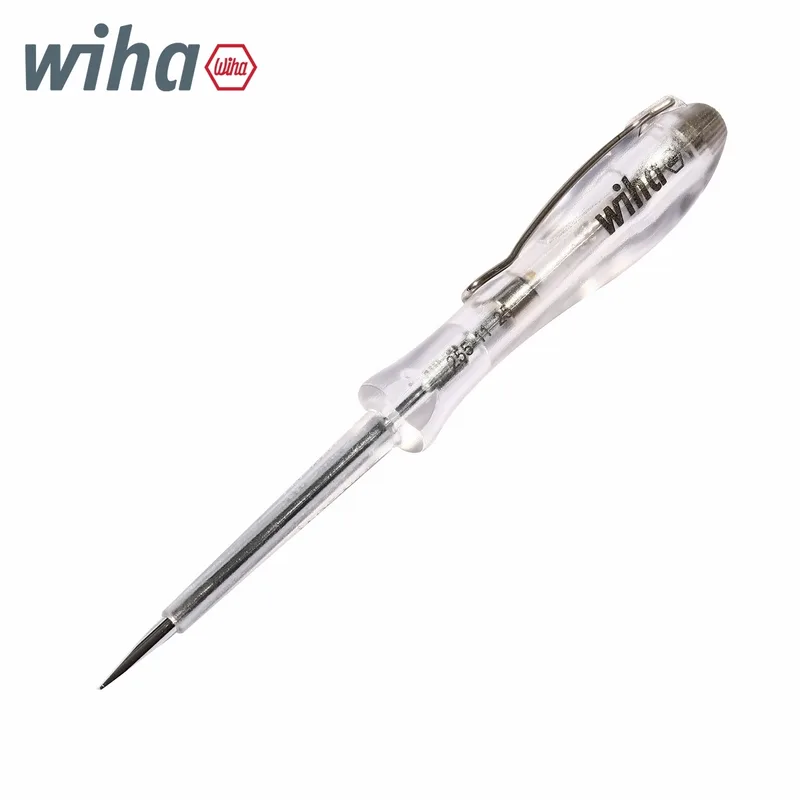 WIHA ไขควงวัดไฟ SoftFinish 110–250 โวลต์ หัวแบน ใสโปร่งแสง พร้อมคลิปแบบสวม รุ่น 255-1