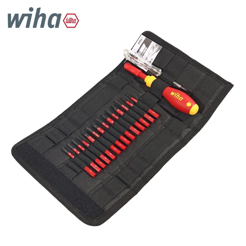 WIHA ชุดไขควง SoftFinish Electric SlimVario พร้อมที่ใส่บิต แบบผสม 17 ชิ้น พร้อมกระเป๋