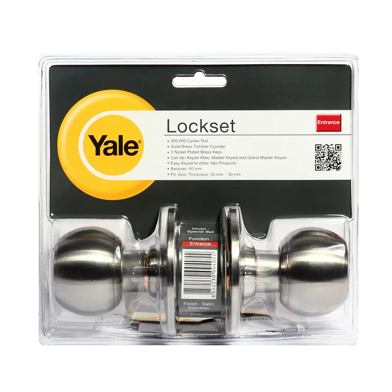 YALE ลูกบิดทั่วไปหัวกลม 75 มม. สีสแตนเลส รุ่น VCA5227