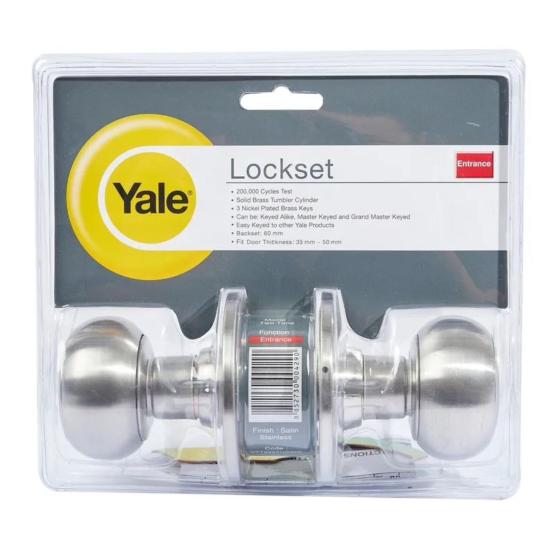 YALE ลูกบิดประตูทั่วไปหัวทูโทนสแตนเลส รุ่น VTT5227