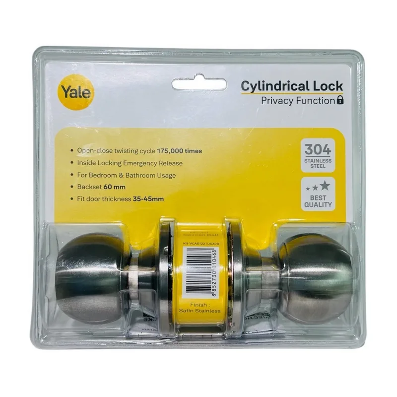 YALE ลูกบิดห้องน้ำ304 สีสเตนเลส รุ่น VCA5122TUS32D